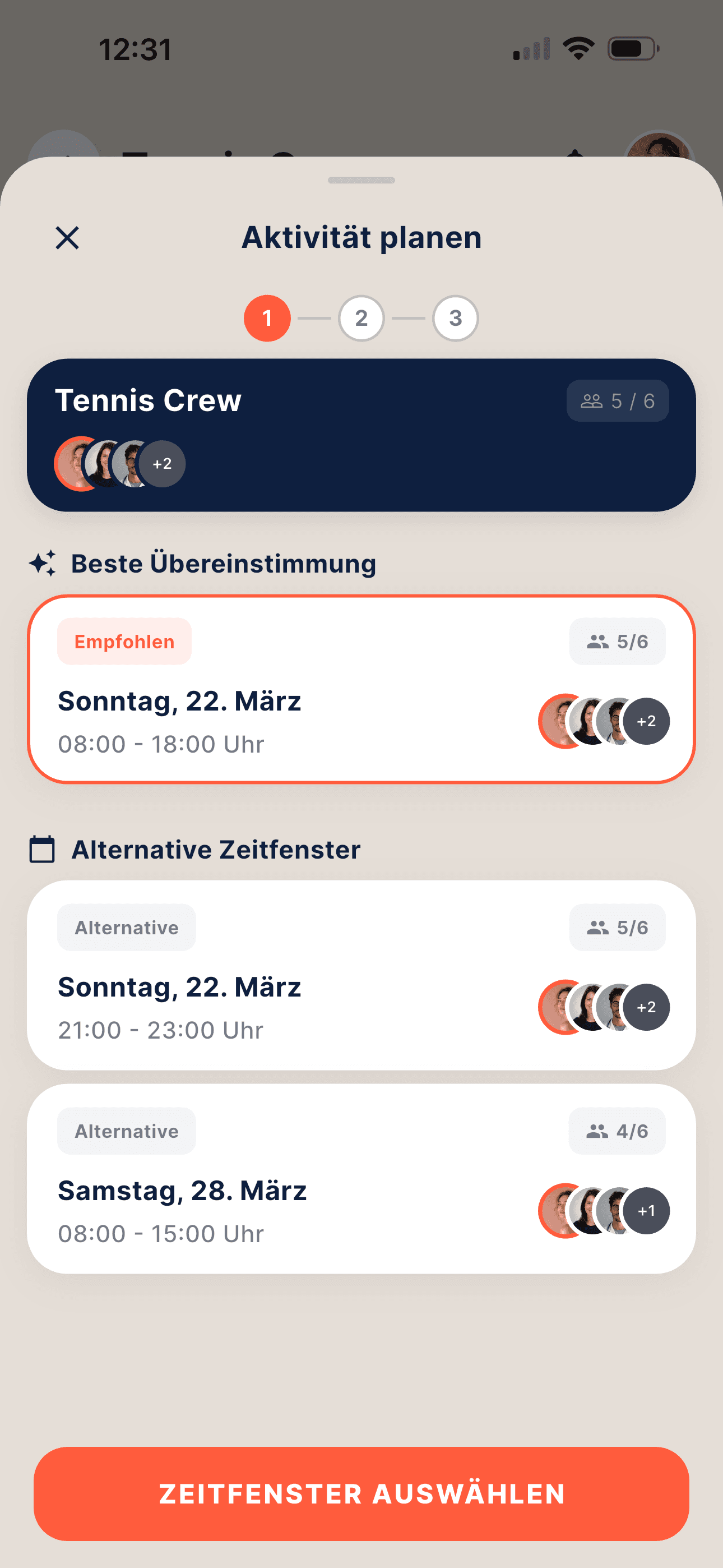 Perfekter Zeitslot gefunden